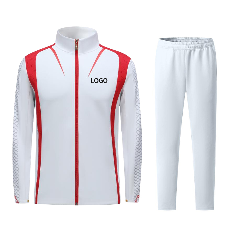 Men's and Women's Casual Sportswear Long Sleeved Sportswear Set with Full Zipper Running Jacket and Pants 2-piece Set
