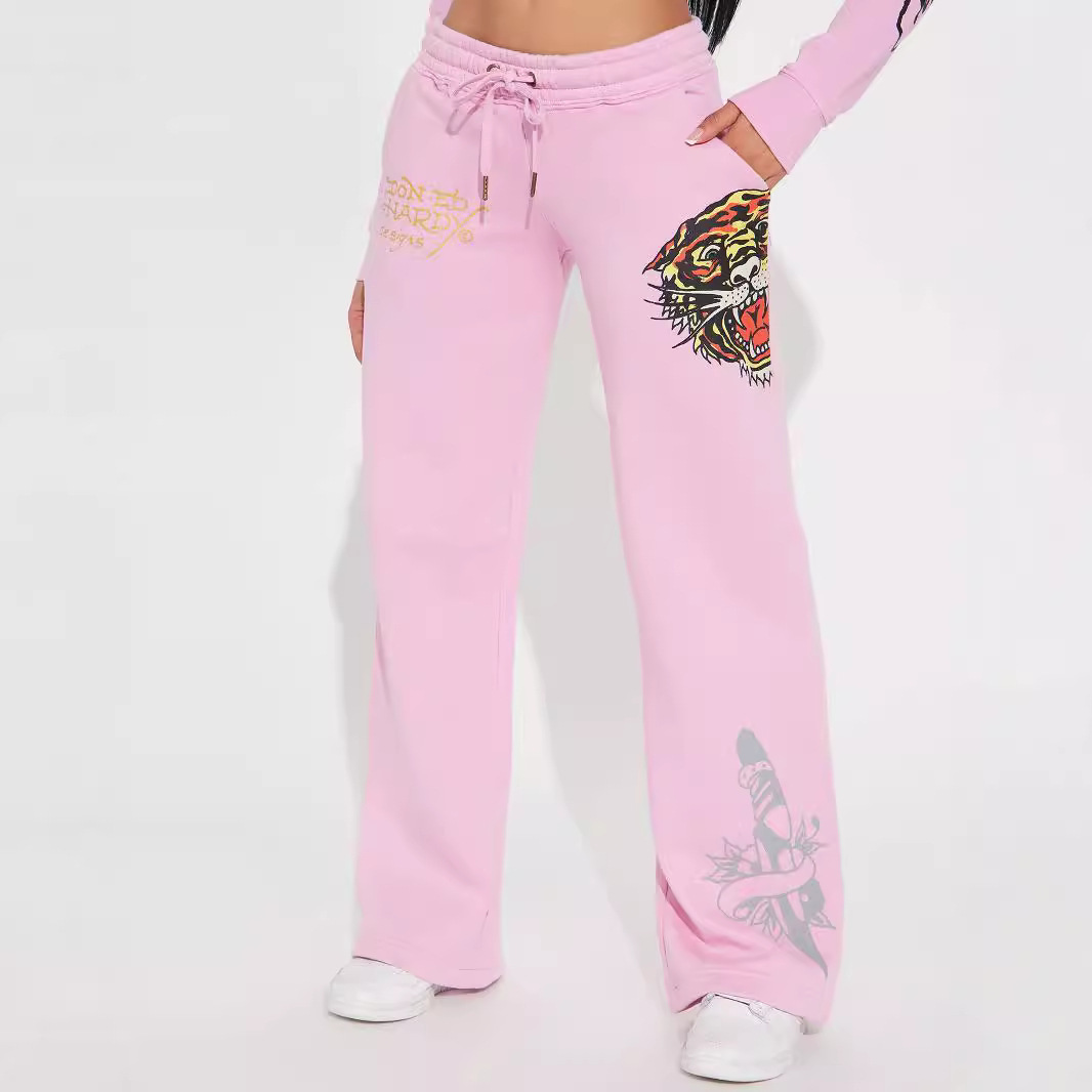 Streetwear Hoodie Fall Zip Hooded Crop Tops and Sweat Pants Graphic Printed Casual Plus Size 2 Piece Set Women Jogger Sets