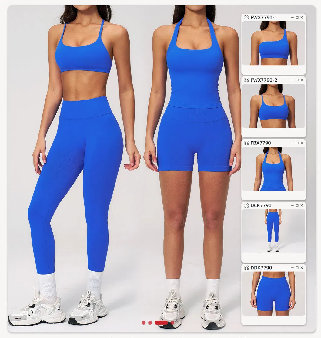 Womens Casual Fashionable Active 2 Piece Fitness Clothing with Deep V Neck Layered Sports Yoga Bra High Waist Gym Running Mini Shorts