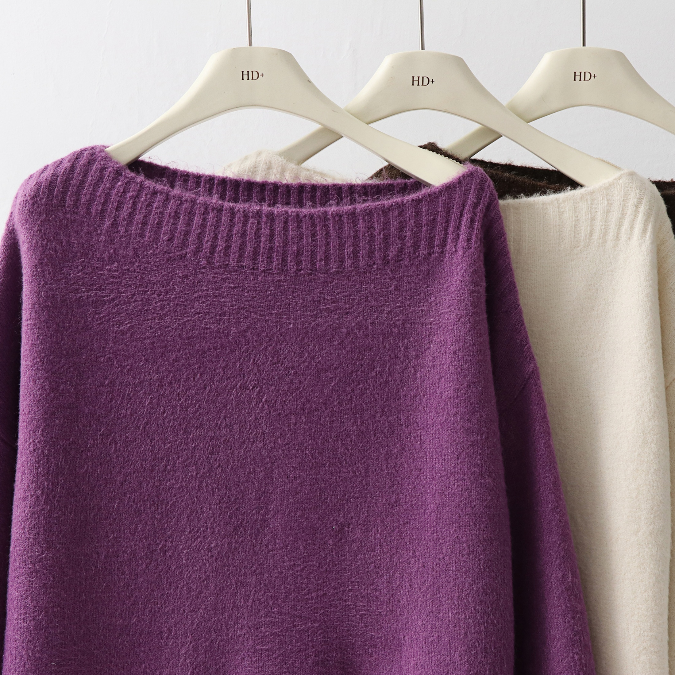 Real Shot Korean Style Winter Anti-Pilling Knitted Wool/Acrylic Women's Regular Solid Loose Sweater