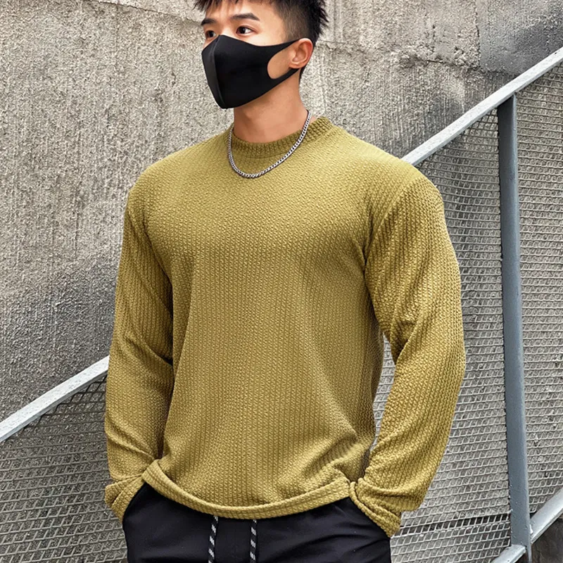 Custom Designer O-Neck Casual Men Loose Knitted Pullover Sweater Fitness Clothes