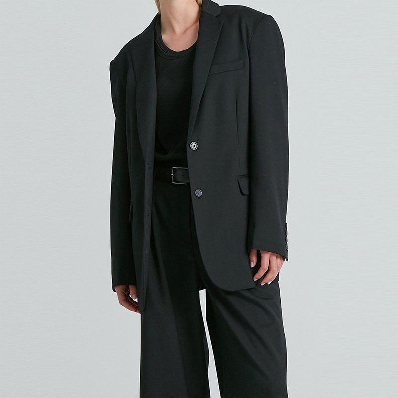 OEM High Quality Oversized Women's Blazer Jacket Autumn Solid Color Long Sleeves Blazer Women's Suits Office Business