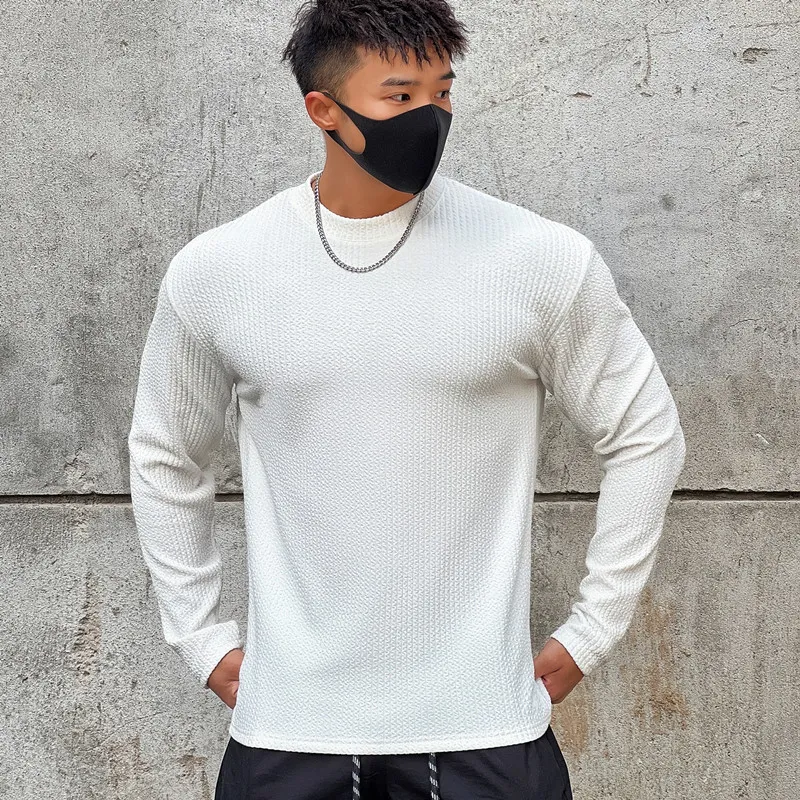 Custom Designer O-Neck Casual Men Loose Knitted Pullover Sweater Fitness Clothes