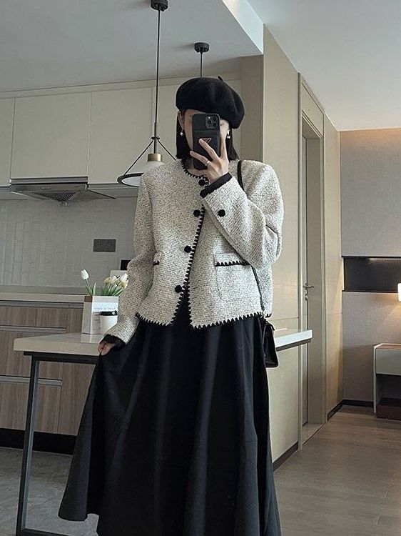 Elegant French Style Women's Coat Autumn Niche Short Socialite Versatile Early Autumn Top