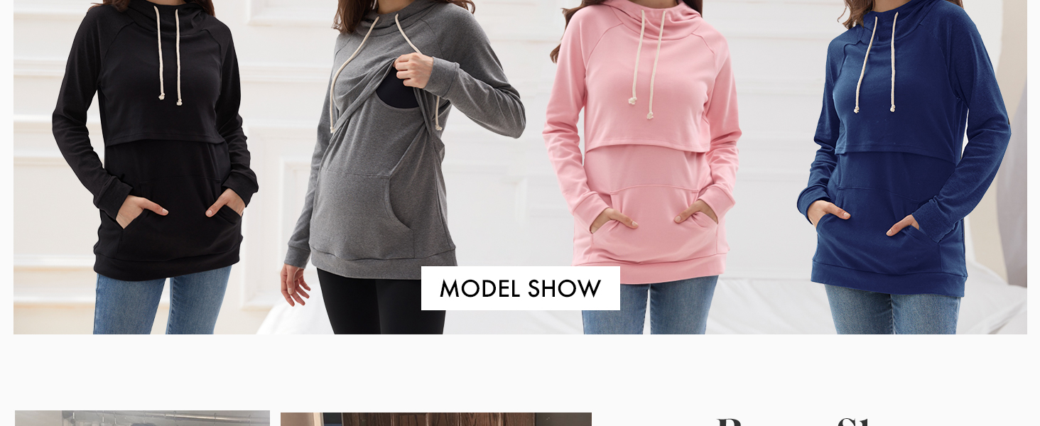 Women's Fleece Hooded Tunic Sweatshirt - Style 2