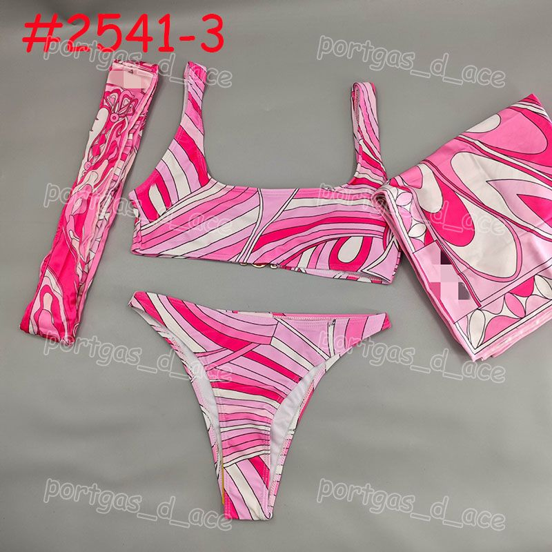 Luxury Color Block Tanikinis Swimwear Women Designer Sarong Dress Scarf Head Tie Summer Beach Vacation Yacht Resort Wear Brand Pink Halter Swimsuit Bikinis
