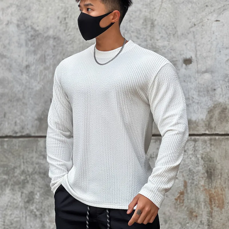 Custom Designer O-Neck Casual Men Loose Knitted Pullover Sweater Fitness Clothes