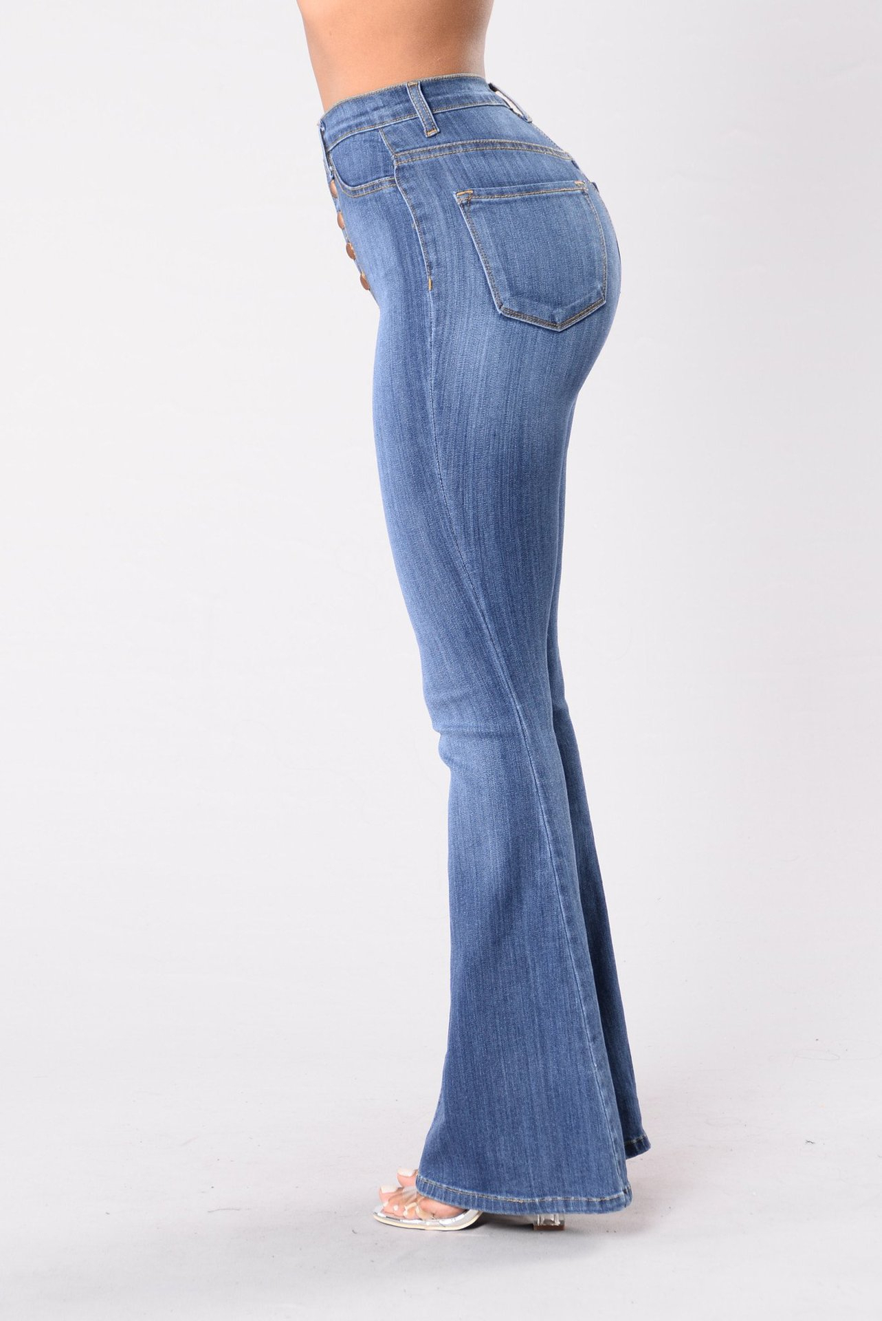New Arrivals Popular European and American Women's Denim Trousers Slim High Waist and Buttock Flared Pants OEM Breathable