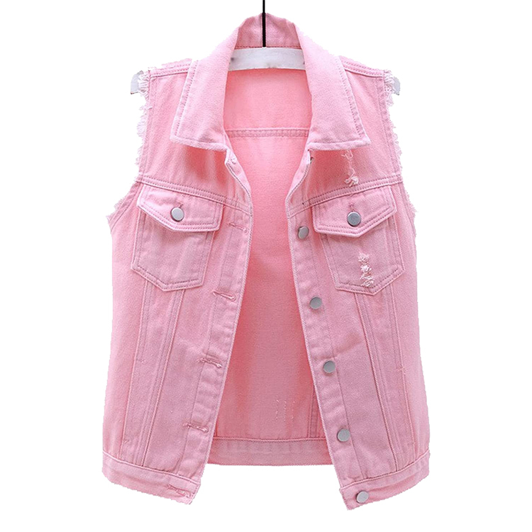 New Fashion Women's Denim Vest Winter Autumn Casual Loose Fit Sleeveless Jacket 100% Cotton Quick-drying Breathable Button