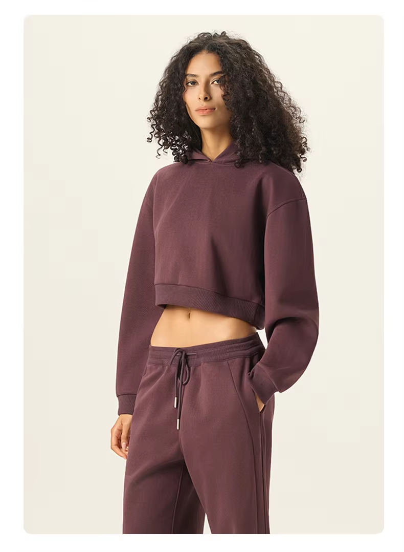 Y2K Women's Hip Hop Plus Size Crop Top Hooded Wide Leg Pants with Lace Young Hoodies Solid Hoodie Sets