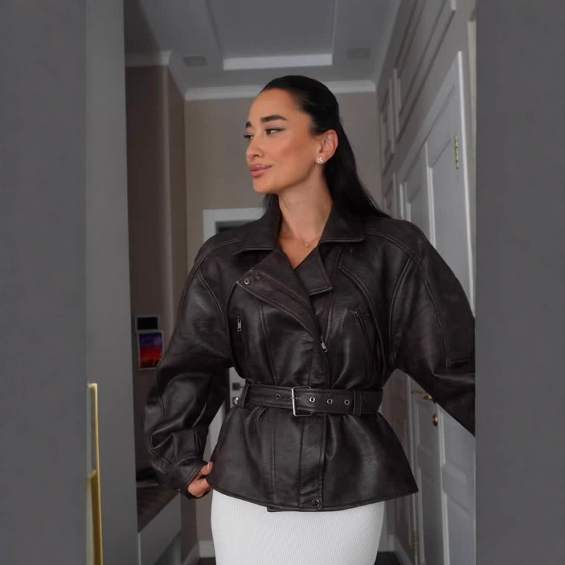 2025 Autumn Winter Season's Stylish Trendy Women's Jackets High Quality Heavy Duty Leather Coat Outerwear Fashionable Jacket