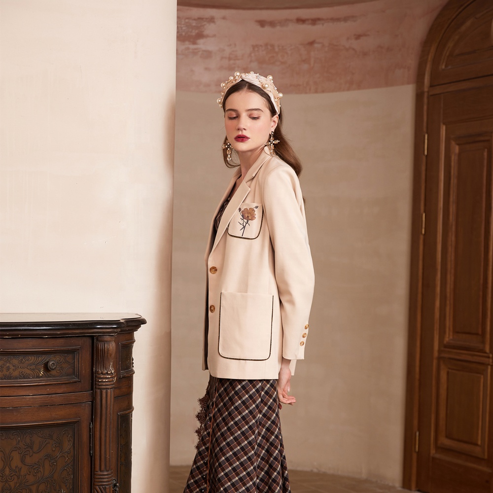 Fashion Business Suit Blazer Ladies Women Elegant Spring Autumn Formal Office Leisure Suits Solid Color Blouse Jacket Tops