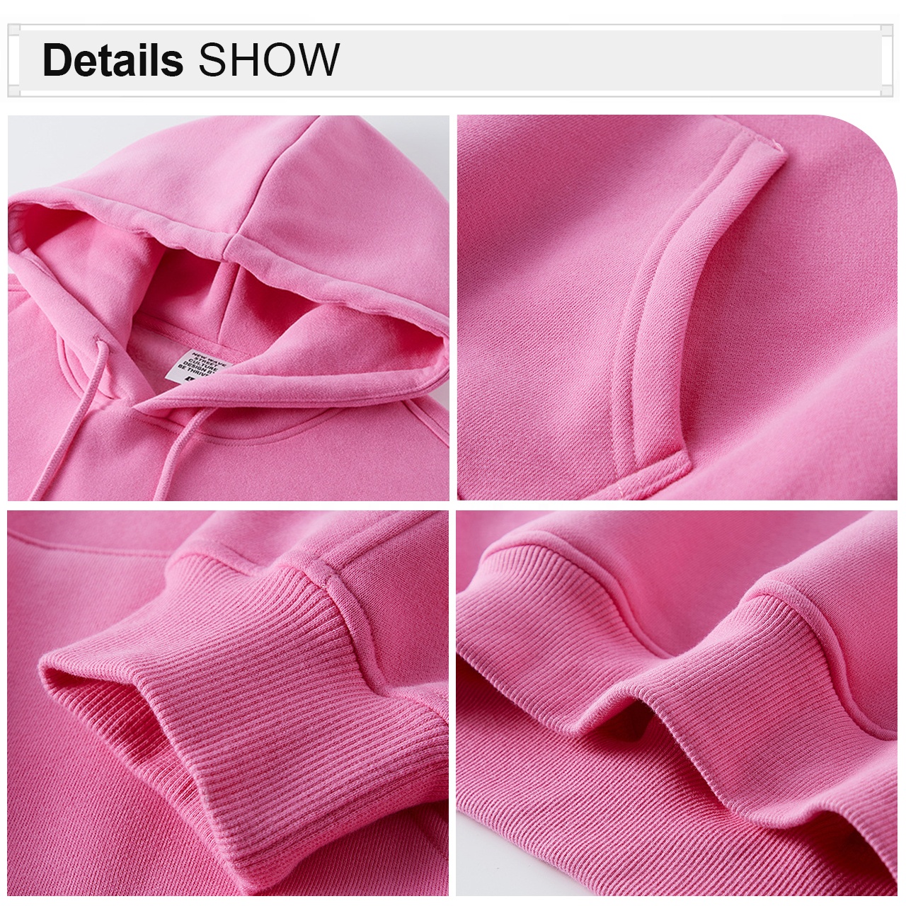Fashion Streetwear Drop Shoulder Hoodies Custom logo Women's Copped Blank Hoodie