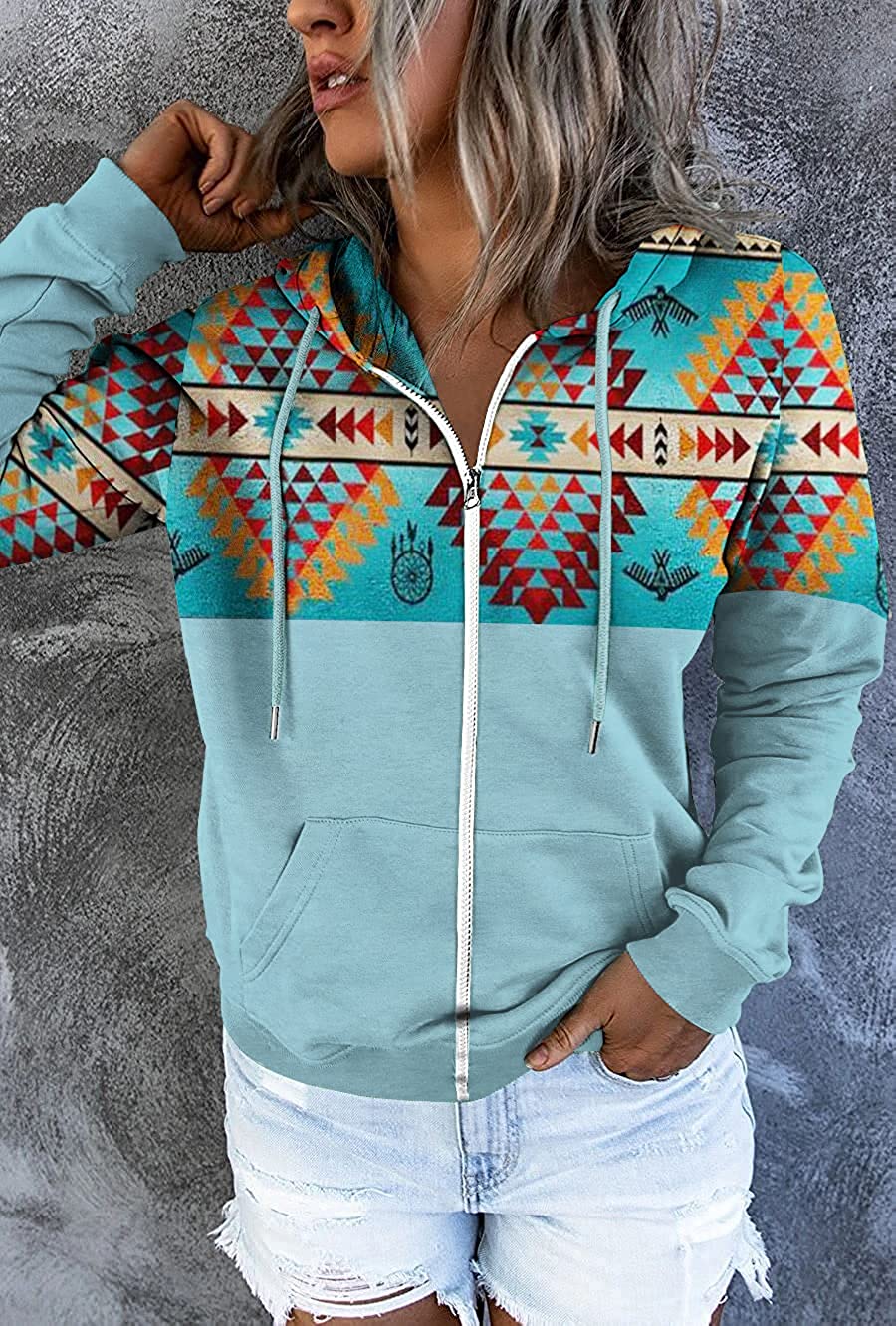 Women's Casual All-Season All-Color Pullover Hoodie Long Sleeve Zipper Sweatshirt with Hood New Winter Collection Design