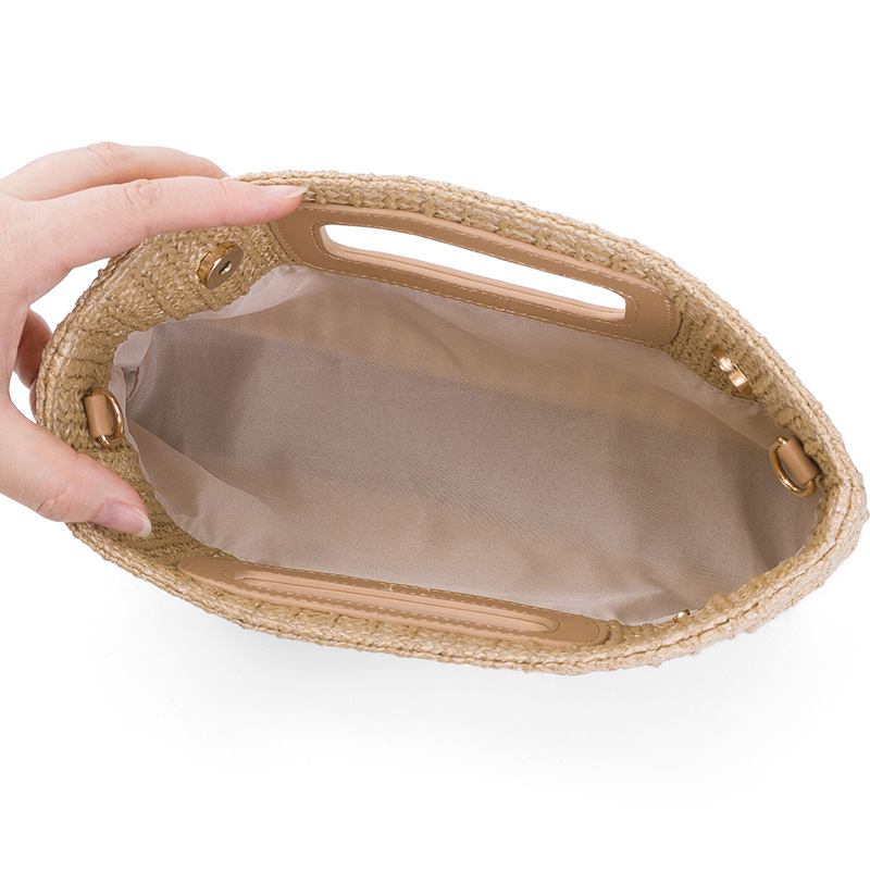 Luxury Eco-Friendly Women's Straw Handbag Ethnic Style Woven Purse for Casual Summer Vacation Evening Party Beach Portable
