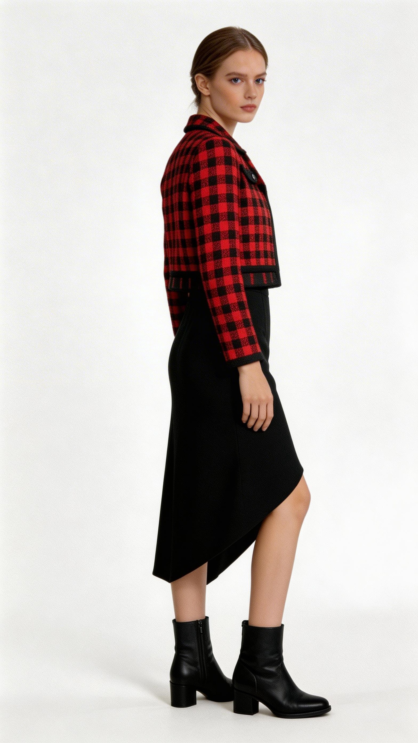Trendy Woven Short Color Blocking Coat for Women with Slim Fit Design Lightweight Casual Outerwear for Winter