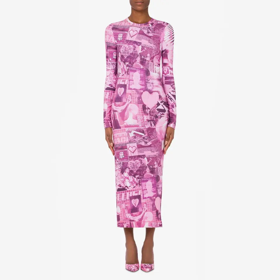 High Quality New Autumn Style Print Dress With and Long Sleeves for Women's Fashion Plus Size Women's Dresses
