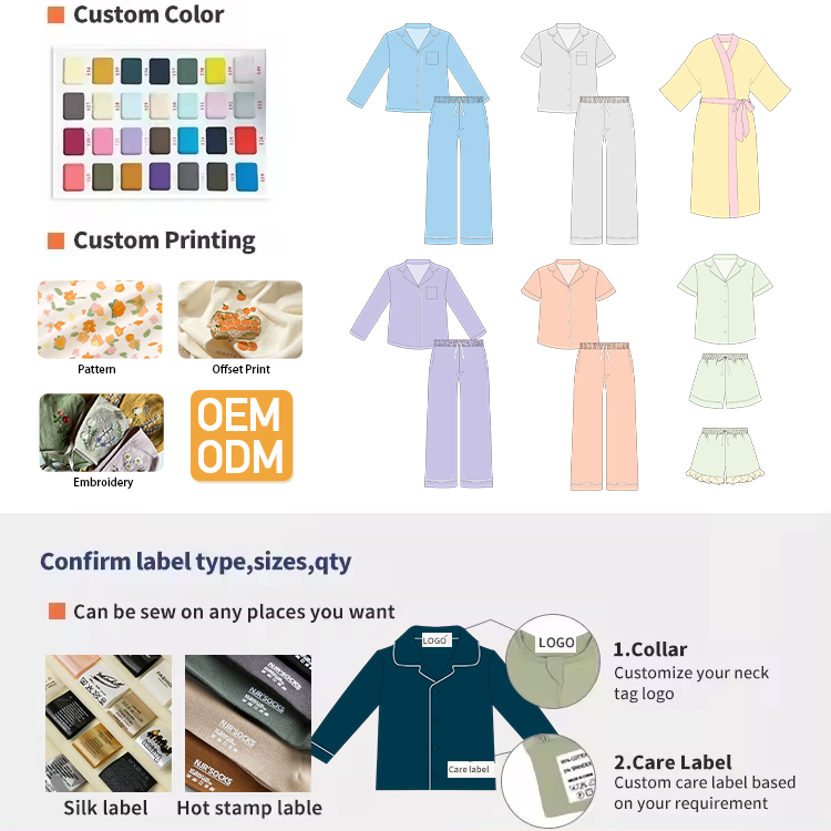 Sustainable Lyocell Women's Loungewear Set Premium Tencel Soft Sleepwear Custom Print Private Label Plus Size Nightdress