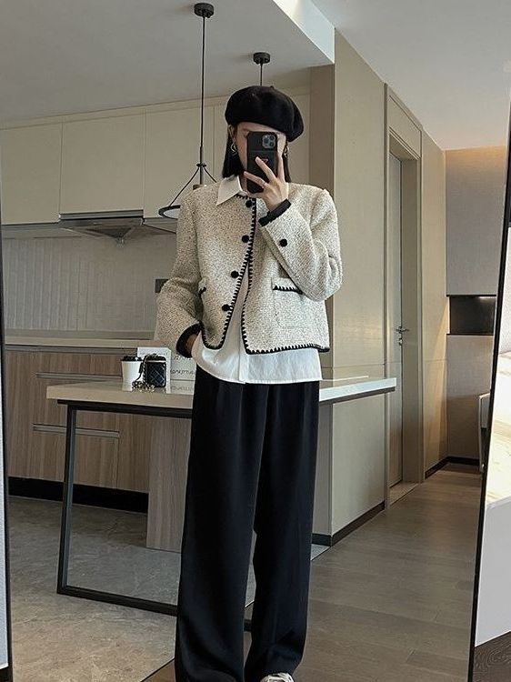 Elegant French Style Women's Coat Autumn Niche Short Socialite Versatile Early Autumn Top
