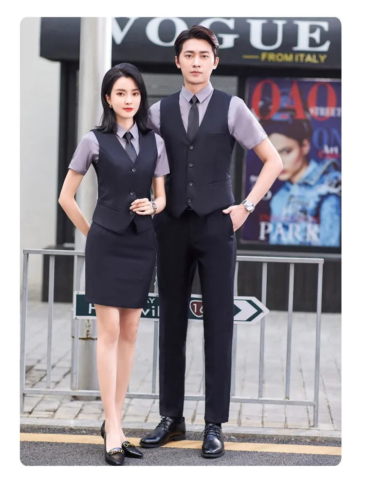 Waistcoat Formal Style Billiard Vest Hotel Staff Uniform Billiard Club Service Workwear with Logo Embroidery