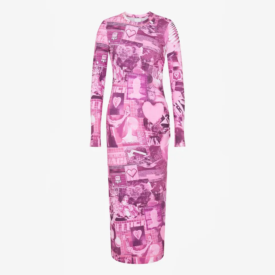 High Quality New Autumn Style Print Dress With and Long Sleeves for Women's Fashion Plus Size Women's Dresses
