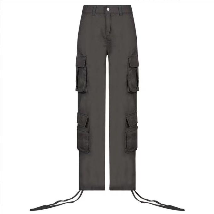 Custom Streetwear High Waist Streetwear Baggy Casual Ladies Parachute Sports Cargo Pant for Women Trousers