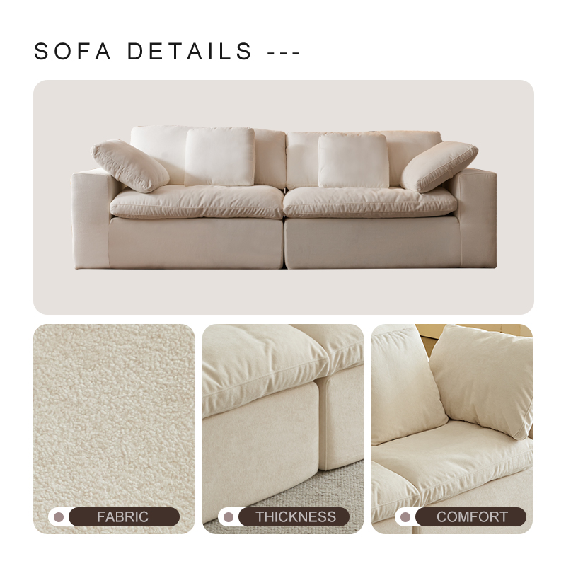 Good Elasticity No Collapse Wear-Resistant Furniture Compression Sofa for B&B Resort Guest Room