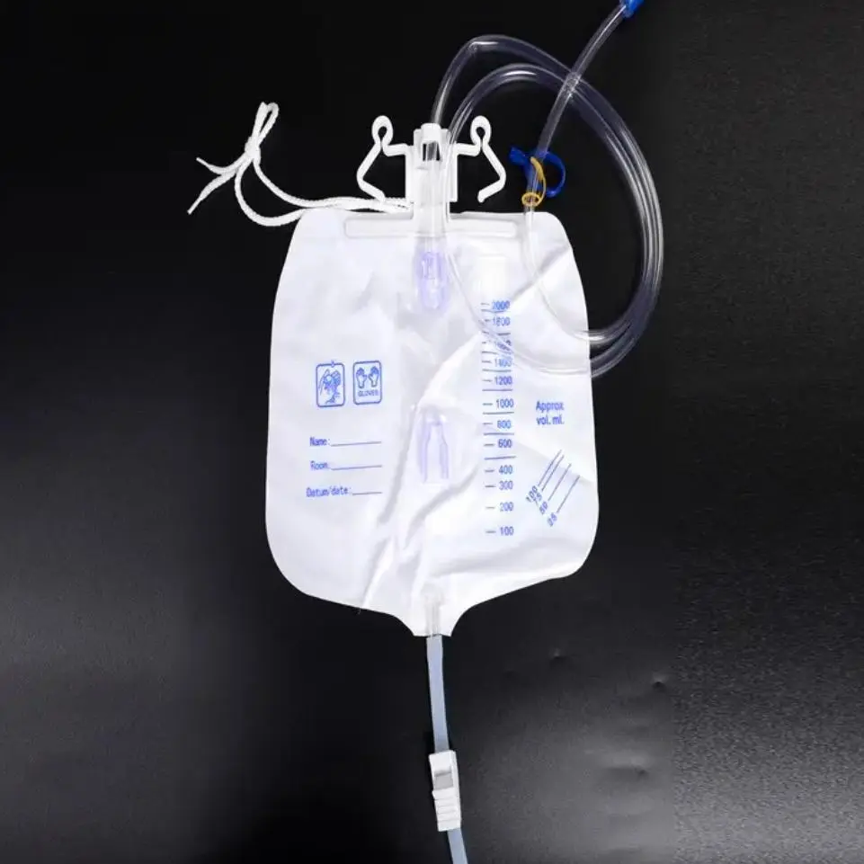 Famous urine bag 2000ml for men and women collecting urine disposable medical urine drainage bag Manufacturers, Supplier