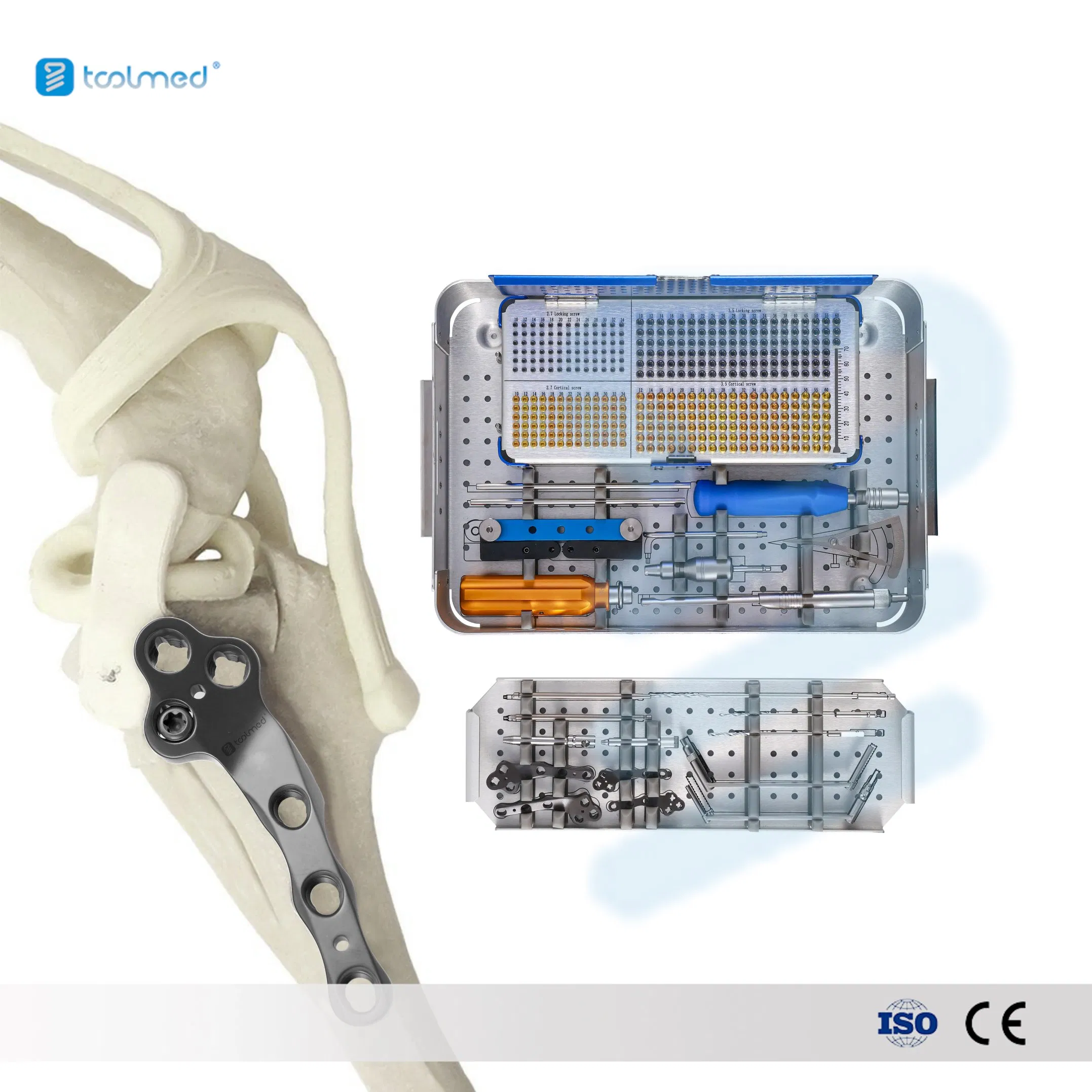 Veterinary Orthopedic Instruments Trauma Kit Tplo Bone Locking Screw Instrument Set for Animal Surgery 2.7/3.5