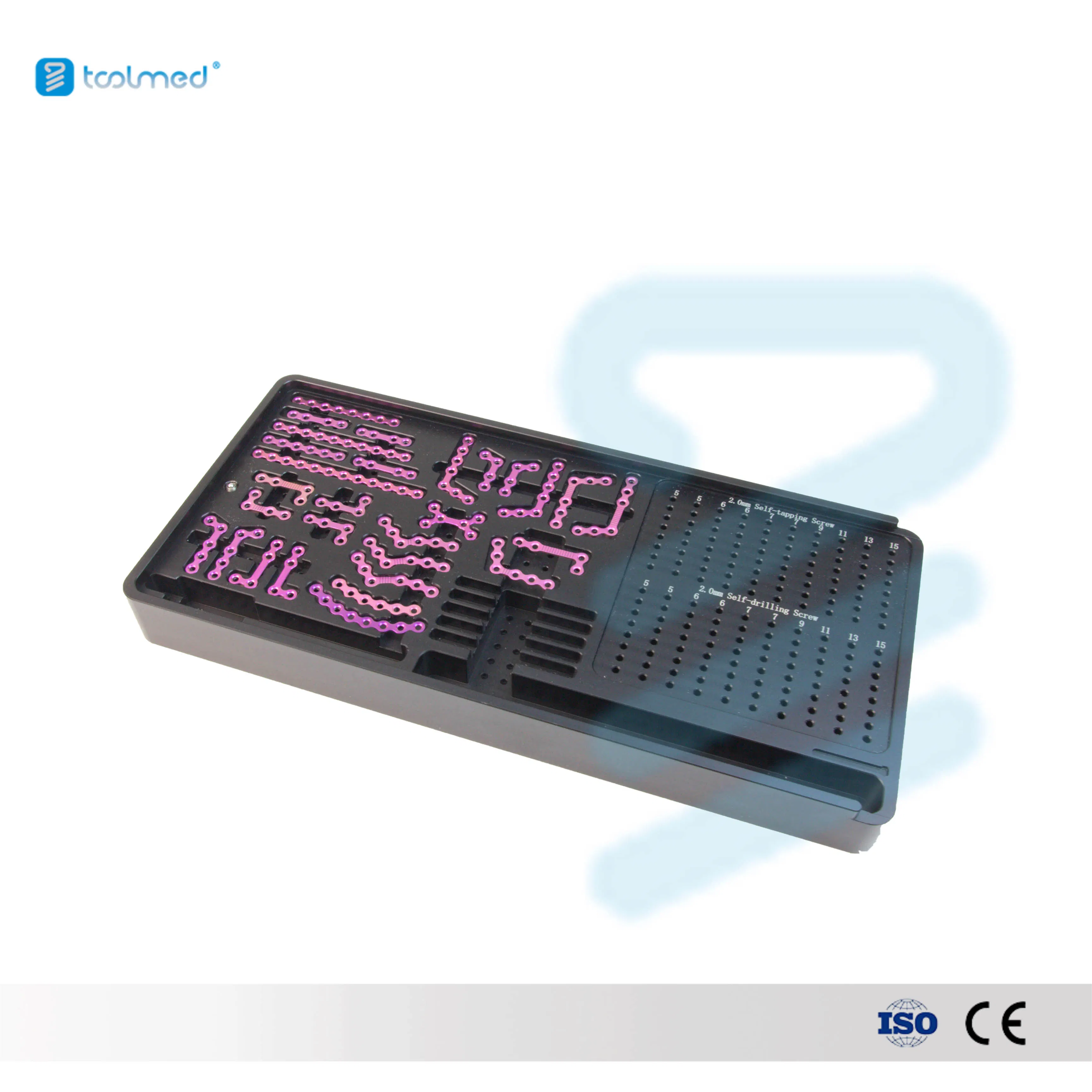 Cmf Maxilla Mandible Neurosurgery Reconstruction Plate Orthopedic Implant Kit Titanium Maxillofacial Locking Plate and Screws