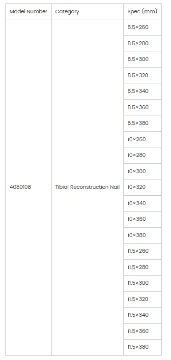 Tibial Intramedullary Nail Structure