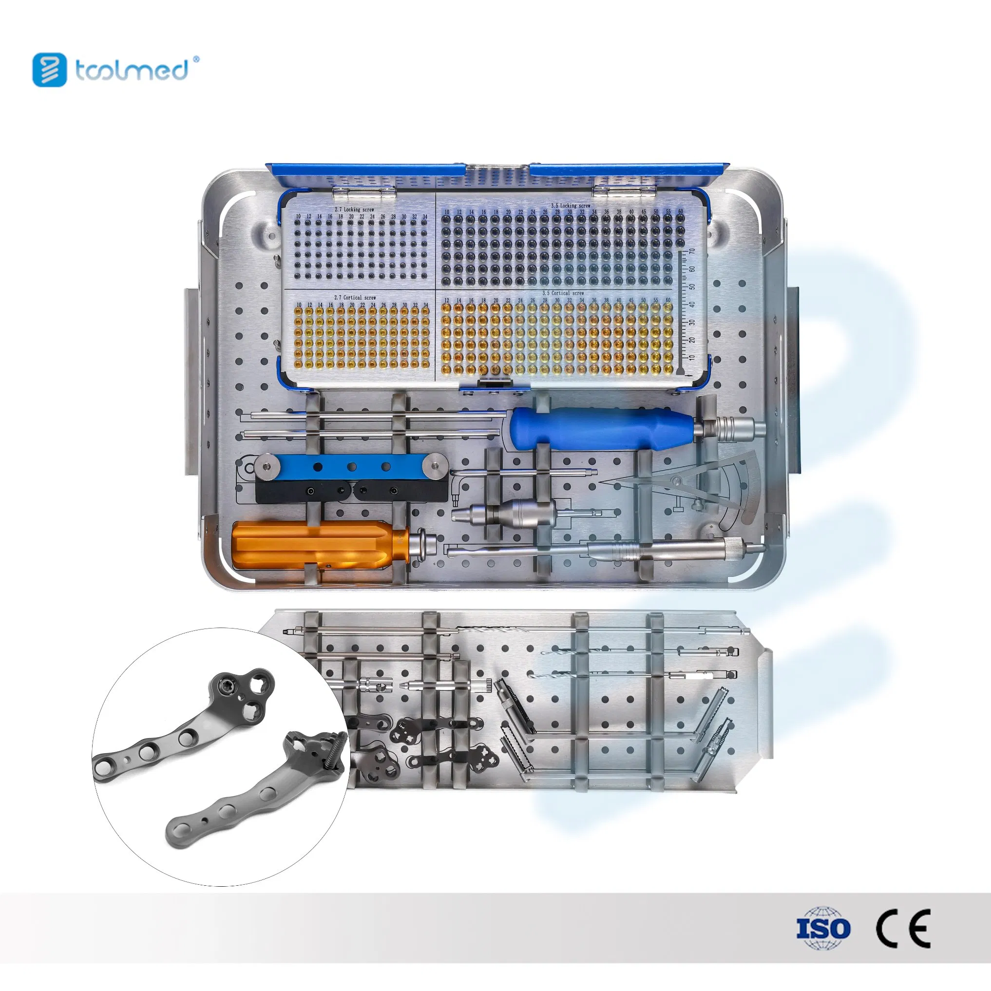 Veterinary Orthopedic Instruments Trauma Kit Tplo Bone Locking Screw Instrument Set for Animal Surgery 2.7/3.5