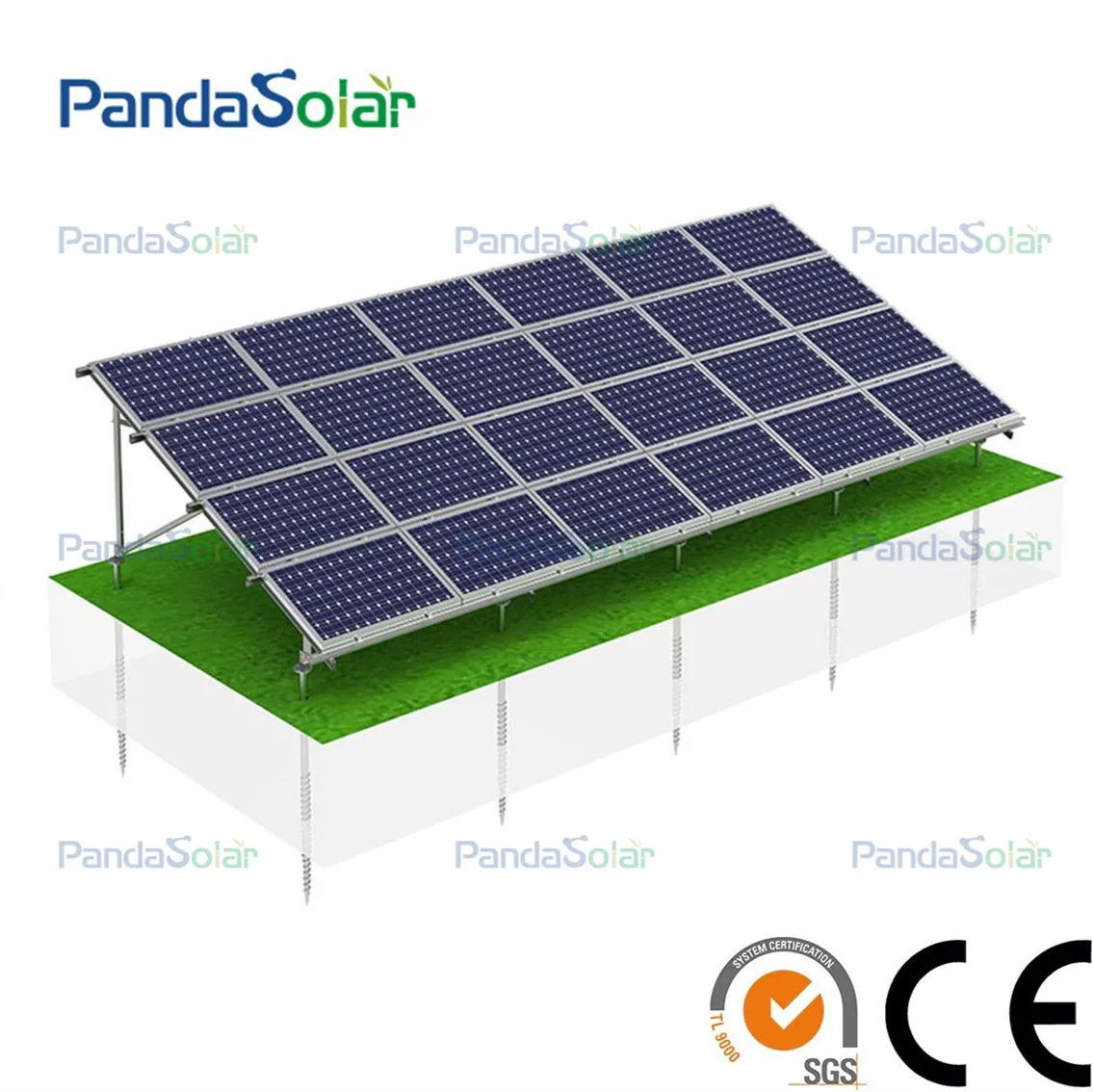 Pandasolar Megnesium-Aluminum-Zinc Plating Solar Panel Ground Mounting System Structure Exm Manufacturer