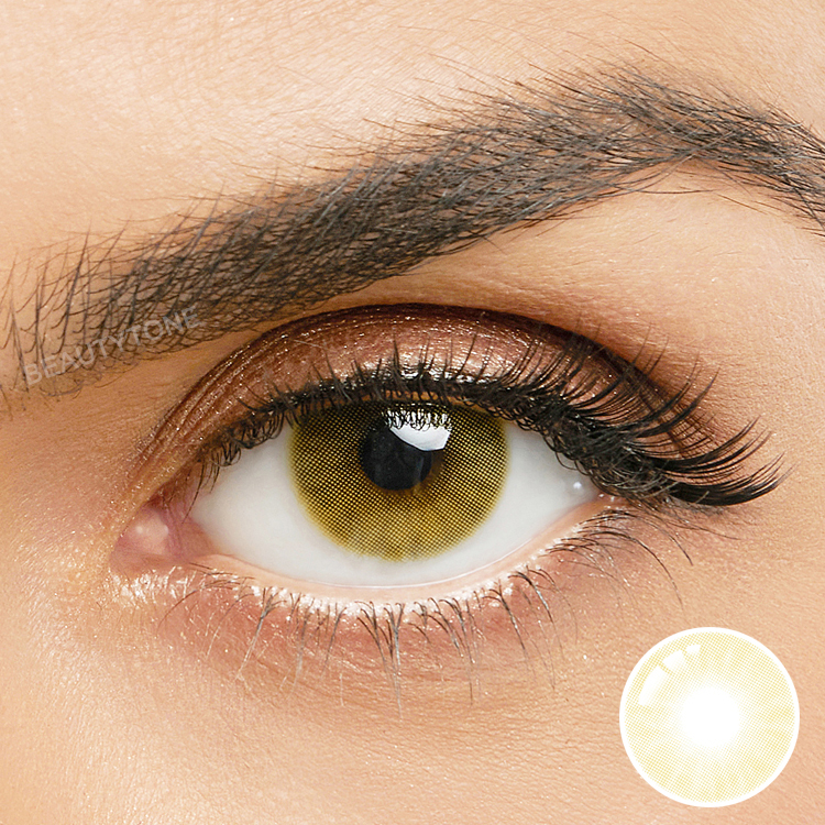 Lentes De Contacto De Color Natural Wholesale BeautyTone HD 1 Year Hot Selling Style 1 Tone Yellow Amber Contact Lens