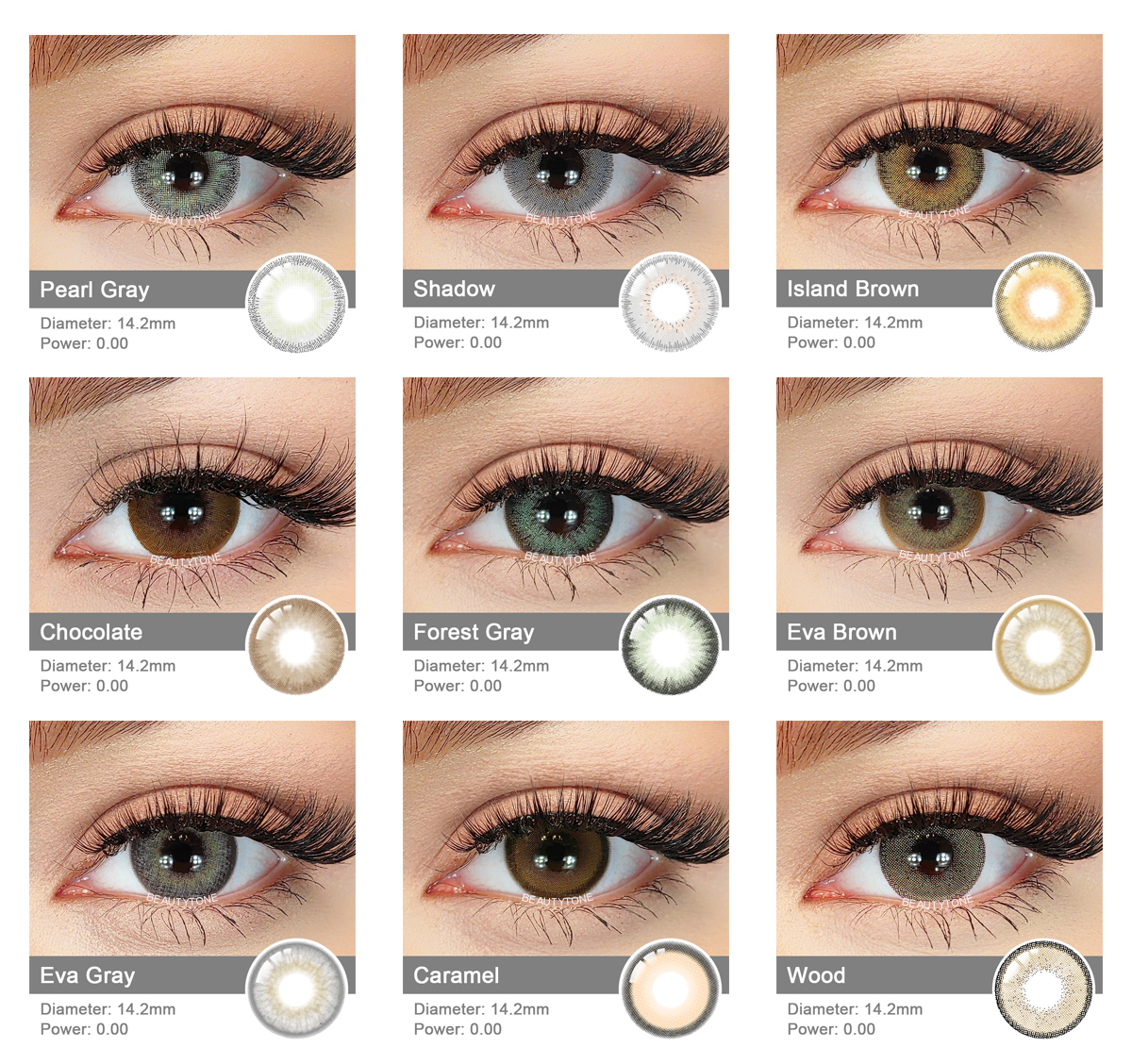 Romance Color Eye Contact Lenses 12 Colors Wholesale Price Beauty Packaging Color Contact Lenses