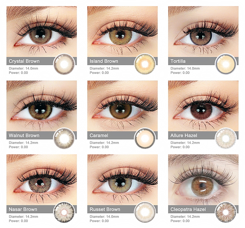 BeautyTone Soft Lens Manufactured Eyewear Cosmetic Brown Hazel Color Contact Lenses New Beauty Colored Eye Contact Lens Yearly
