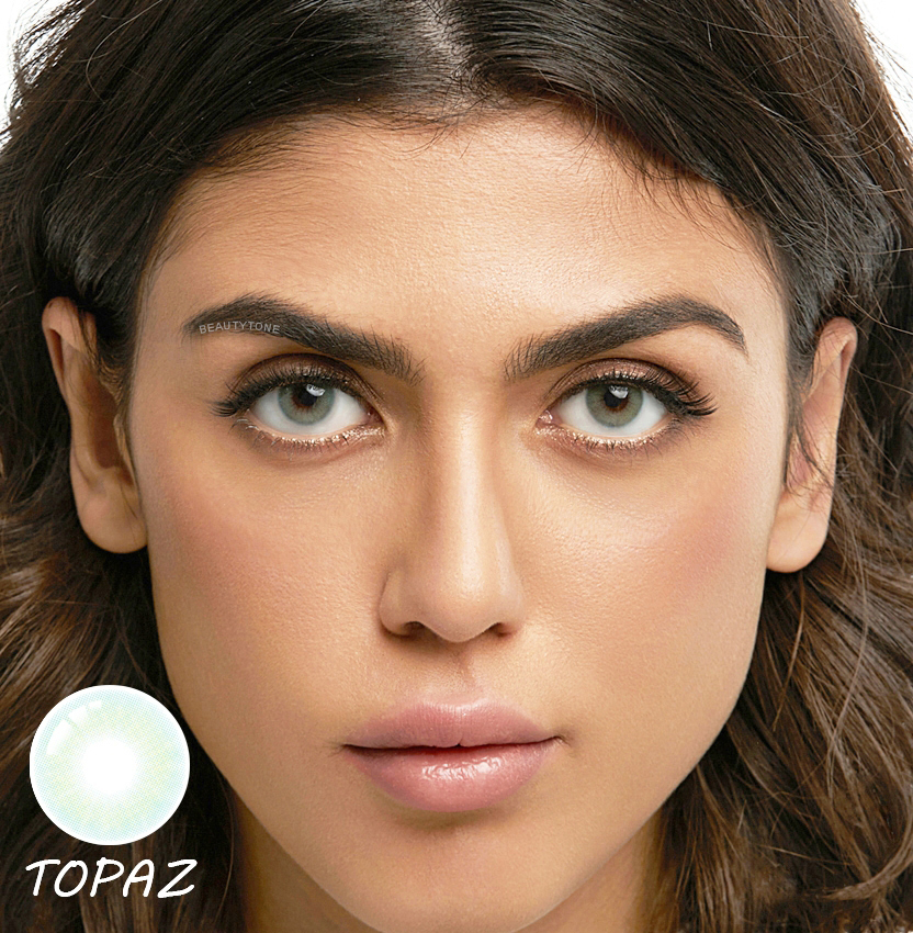 Wholesale Color Eye Lens Hot Selling Cosmetic Topaz Yearly Disposable 14.2mm Natural Colored Contact Lenses Accept Samples