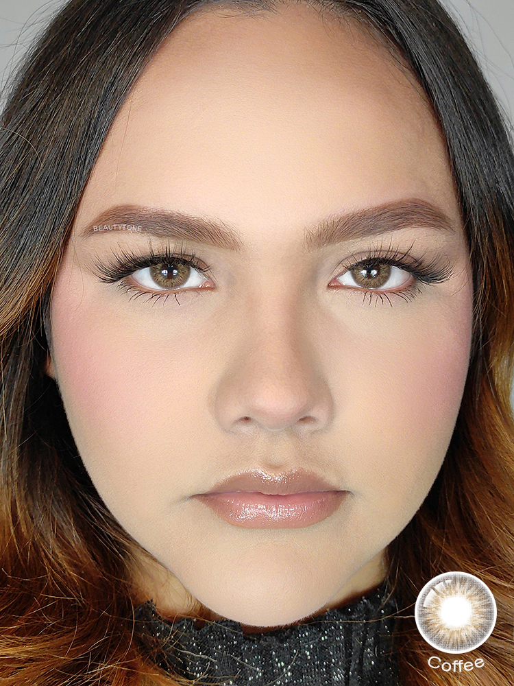 Wholesale 1 Year Colored Contact Lens Thin Soft Color Natural Contact Lens Eye Contacts Coffee Contact Lenses