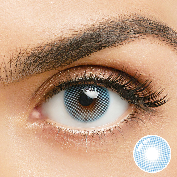 Customized Contact Lenses Natural Colors Wholesale Yearly Disposable 14mm Without Prescription HD Azul Blue Contact Lens