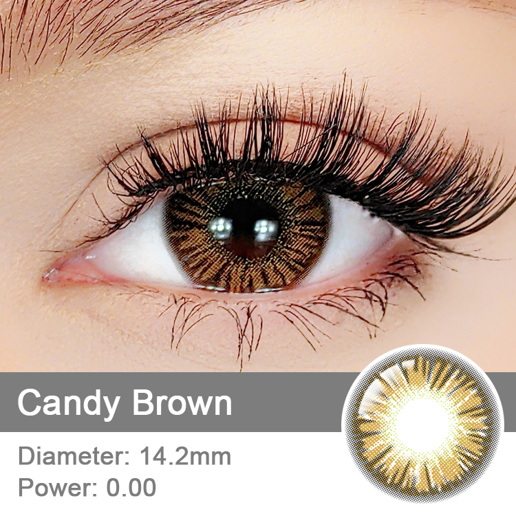 BeautyTone Candy Brown Soft Lenses Cover Dark Eyes Wholesale 1 Year 3 Tone Cosmetic Color Contact Lens