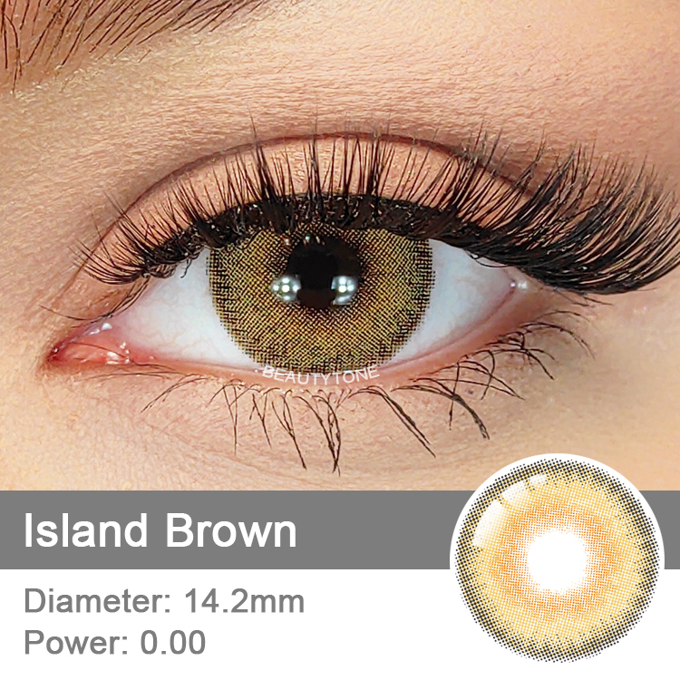 BeautyTone Romance Island Brown Natural Look Color Contact Lenses Wholesale Cosmetic Yearly Disposable Colour Contact Lens