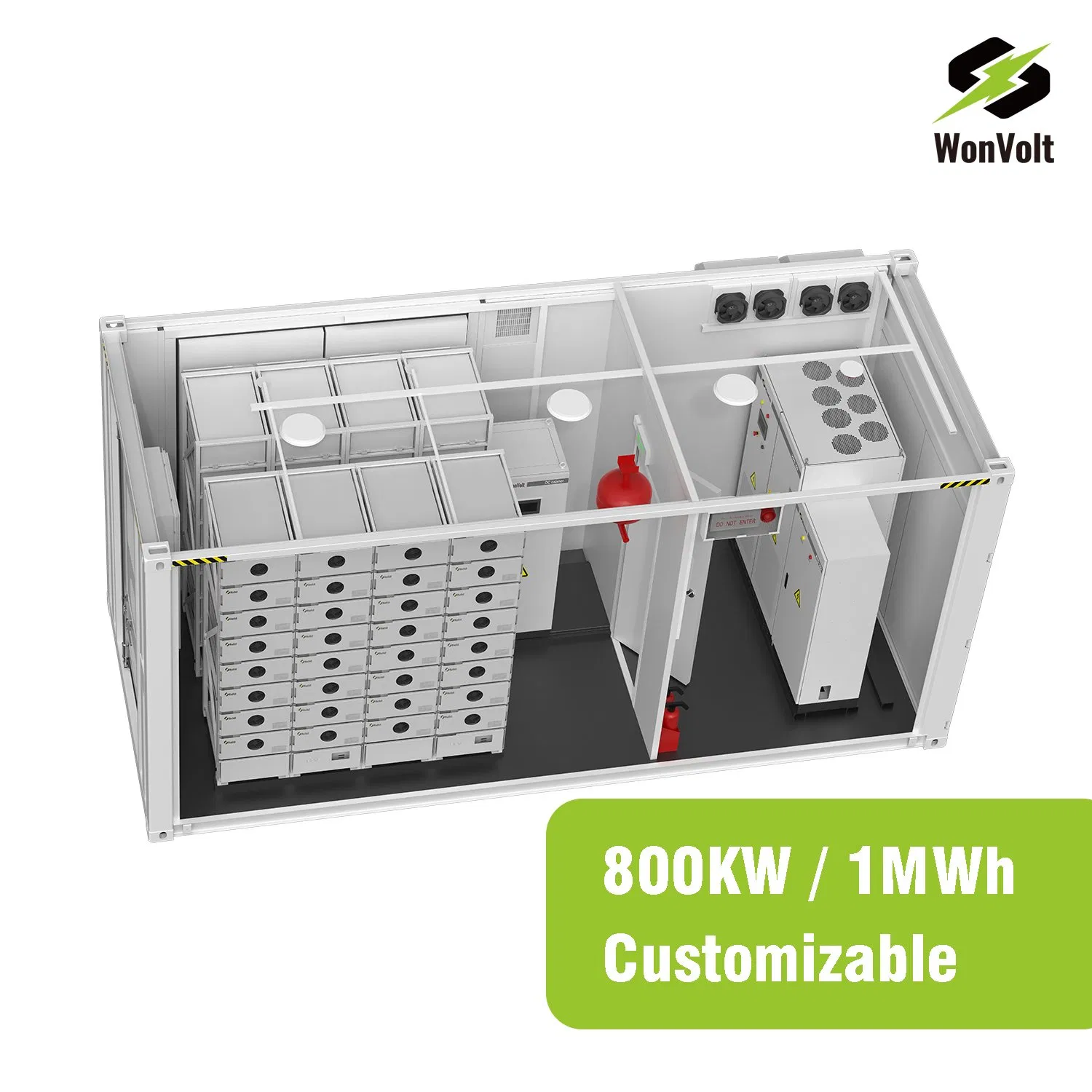 800kwh 1mwh 2mwh LiFePO4 Contenedor de Batería Sistema Solar PV 500kw 630kw 1000kw 1MW Sistema de Refrigeración Integrado en Zambia