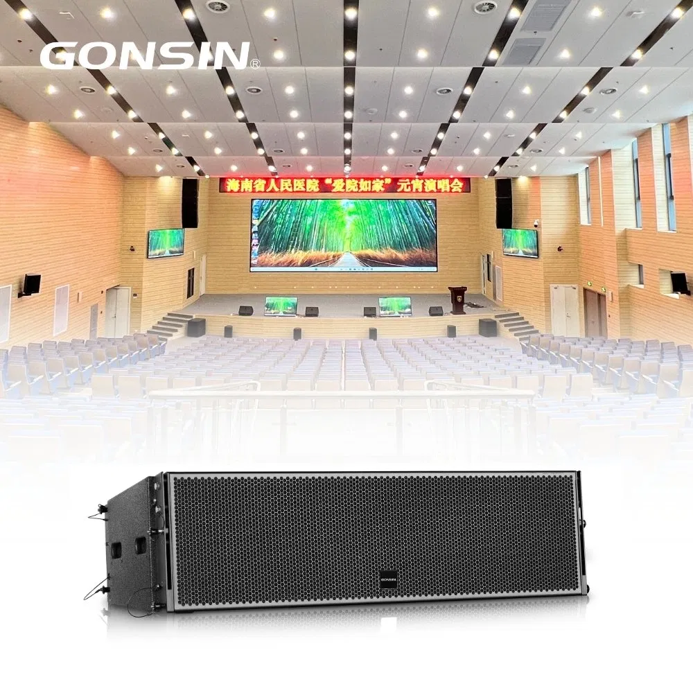 Sistema de sonido de altavoces de línea completa para exteriores con amplificador de potencia