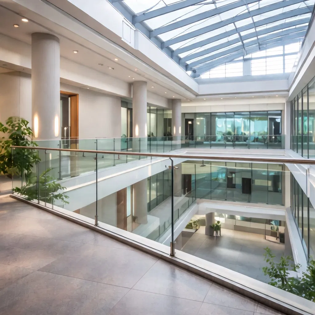 Sistema de barandilla de vidrio sin marco arquitectónico para uso residencial y comercial