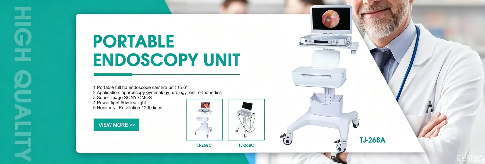 Tj-268A Sistema de Cámara Endoscópica Portátil 3-in-1 Máquina Integrada para Cirugía Urológica en Clínica