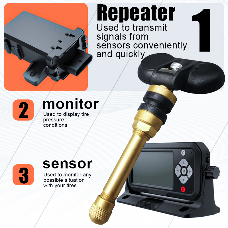 Precio de fábrica 6 a 26 Sensores de monitor de batería intercambiable Sistema de presión TPMS para autobús y camión