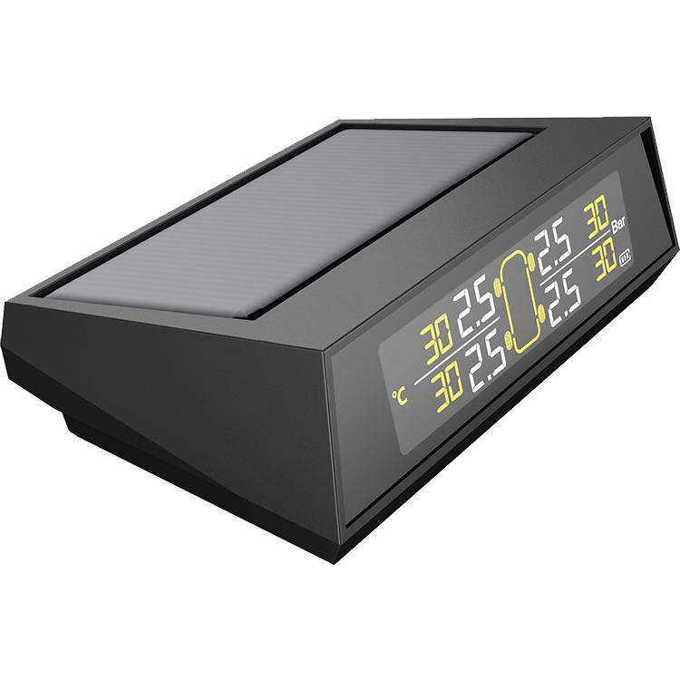 Sistema de monitoreo de presión de neumáticos digital con carga solar y pantalla LCD de fábrica Sensor de temperatura TPMS para camiones, autobuses y automóvile
