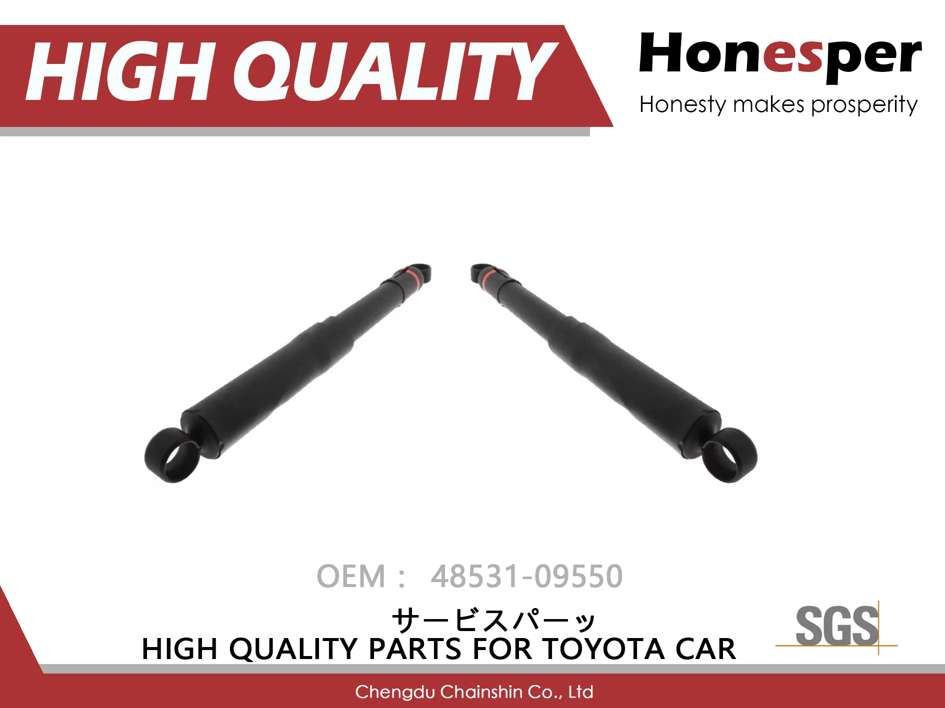 Piezas de repuesto de automóviles al por mayor, piezas de suspensión, amortiguador trasero para Toyota Hilux Vigo Fortuner Kun26 48531-09550