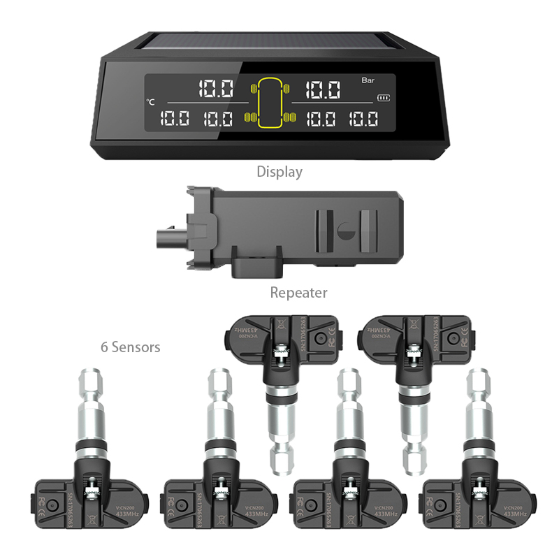 Sistema de monitoreo de presión de neumáticos para automóvil TPMS universal, externo e interno
