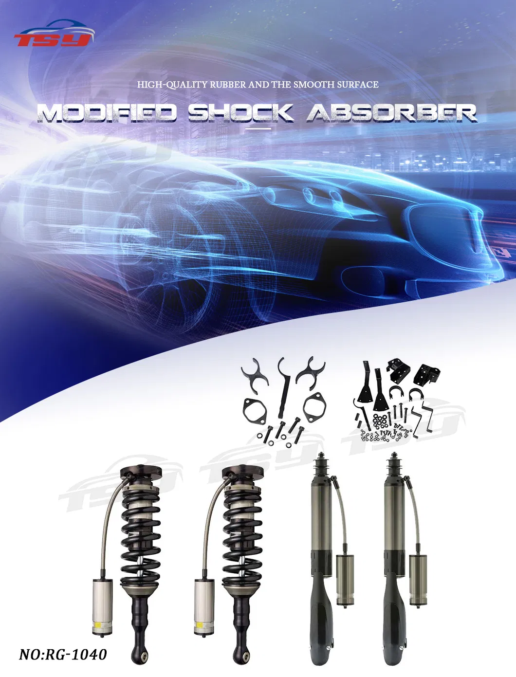 Amortiguador de alto rendimiento para carreras para Ford Ranger y Mazed Bt50